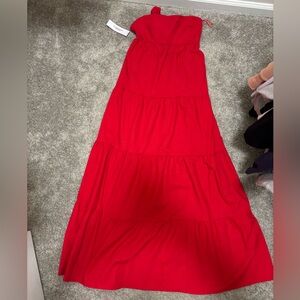 Princess Polly Red Tiered Maxi Dress NWT